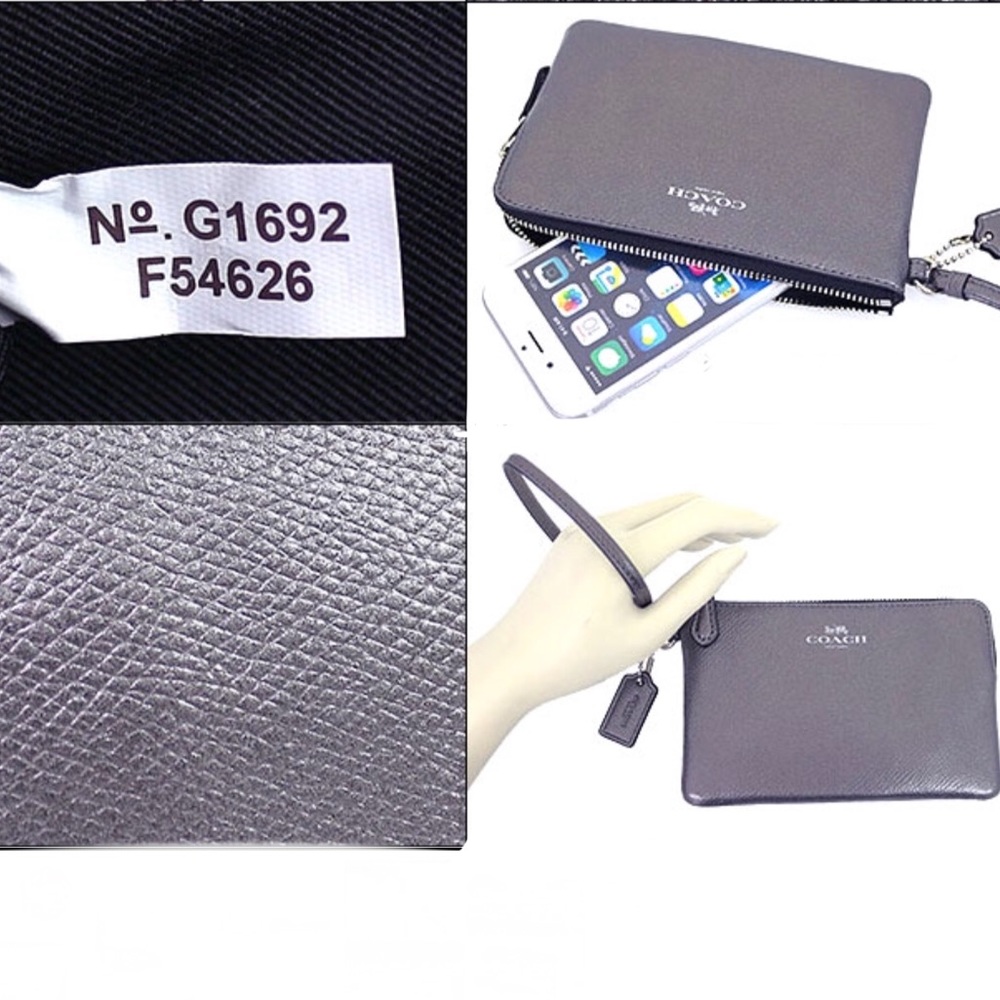 COACH CORNER ZIP WRISTLET IN CROSSGRAIN LEATHER - Picture 3 of 4